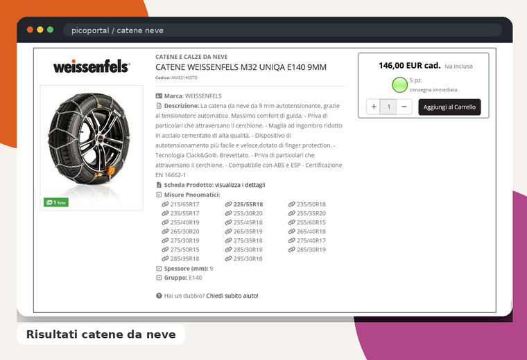 Risultati catene da neve